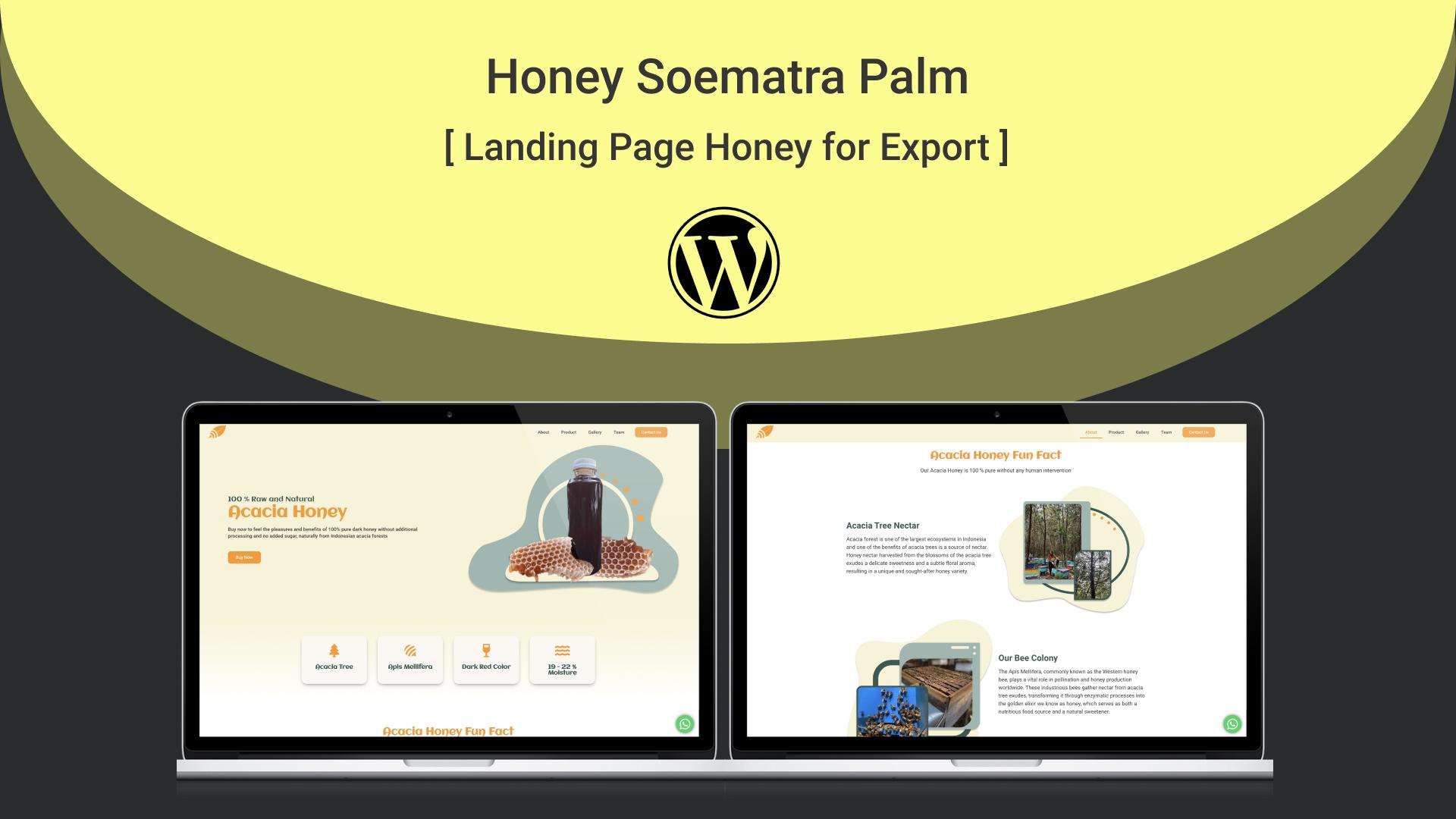 Wordpress : Honey Soematra Palm (Landing Page Honey for Export)